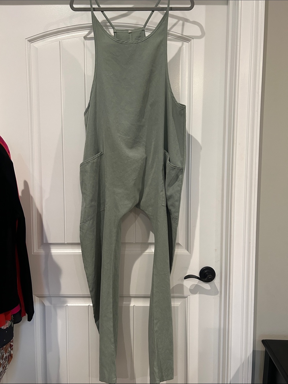 Women’s Sage Green Strappy Harem Jumpsuit Size Large